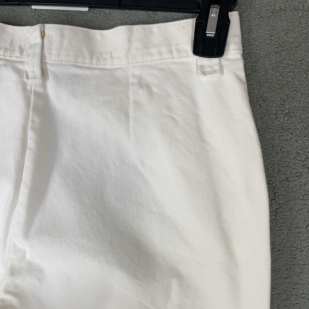 Riders Casuals White Denim Bermuda Shorts High Waist Cuffed Women's 10M Cotton - Picture 10 of 13